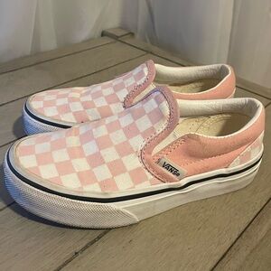 Girls Pink Checkered Vans Size 11 (Toddler/Little Kid)